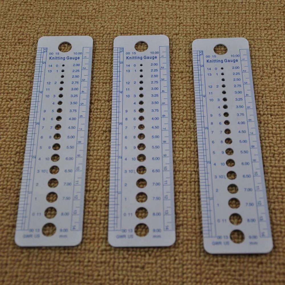 Knitting Tool Needle Gauge Inch Sewing Ruler 2-10mm Size Measuring Accessories