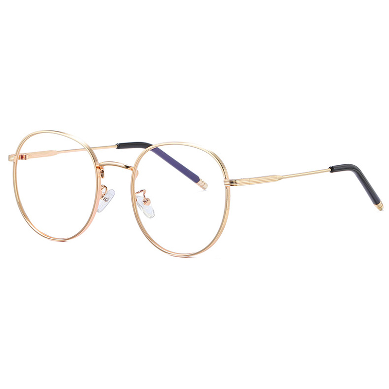 Zilead Retro Anti Blue Light Glasses Frame Metal Round Optical Sepectacles Plain Eyeglasses Eyewear For Men Women Unisex: gold