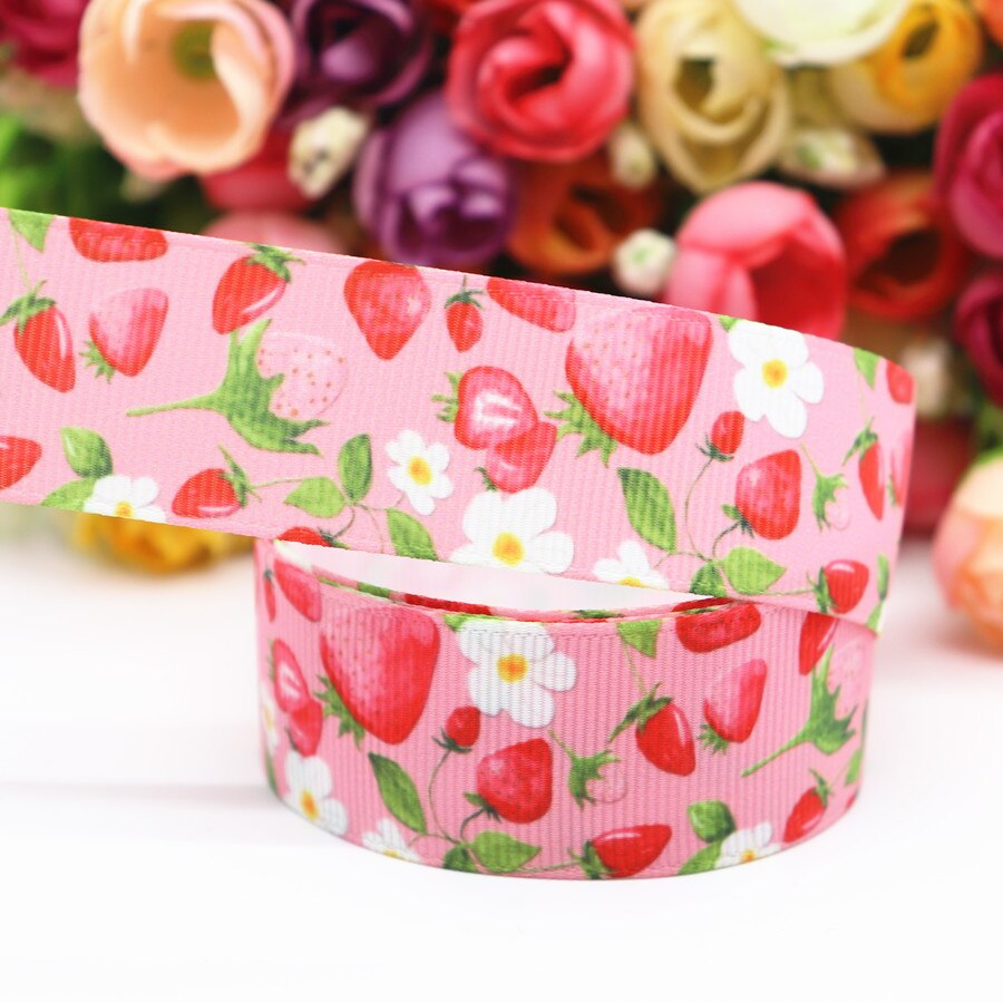 10 Yards Grosgrain Lint Aardbei/Cake Gedrukt Lint 1 "25 MM Voor Hair Bows DIY Ambachten Handgemaakte Accessoires m19041001: 8