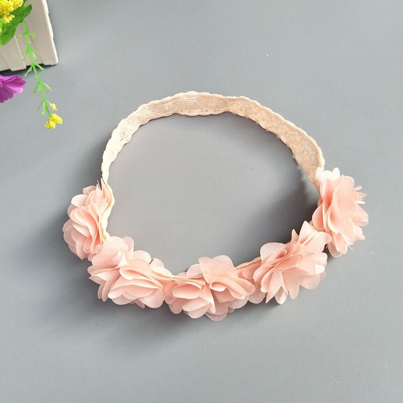 Baby Girls Bowknot Crown Headband Kids Lace Elastic Princess Hair Band Colorful Pompom Baby Hair Accessories: style2 pink