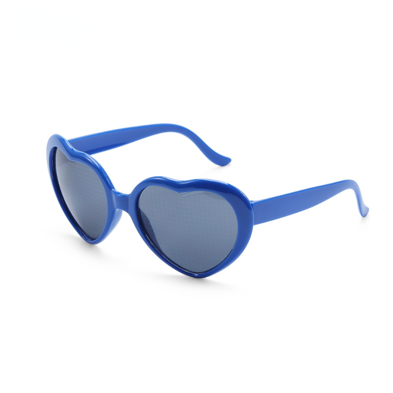 Women Heart Shaped Effects Glasses Watch The Lights Change To Heart Shape At Night Diffraction Glasses Female Sunglasses: GRAY