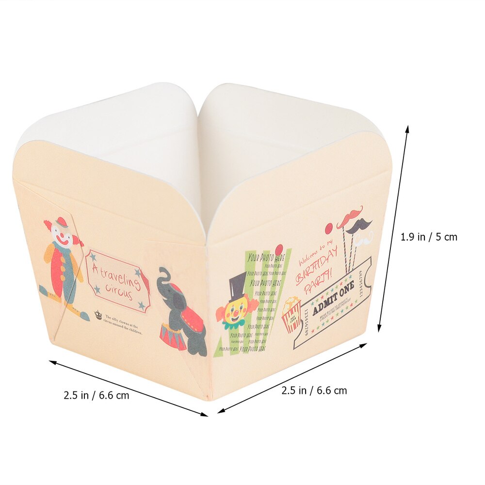 100pcs Paper Cupcake Cups Square Disposable Cake Cup Heat-resistant Dessert Bowls Mini Cake Box Party Supplies (Blue Dot)