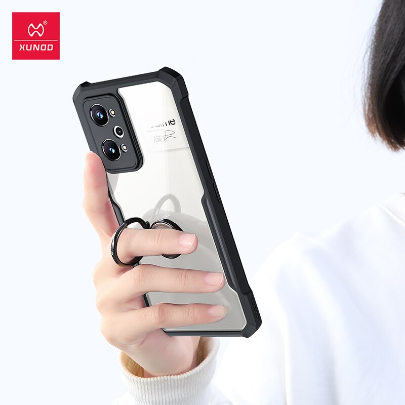 Caso gt2, xundd capa para realme gt2 caso à prova de choque transparente pára-choques capa do telefone para realme gt 2 neo master edition capa