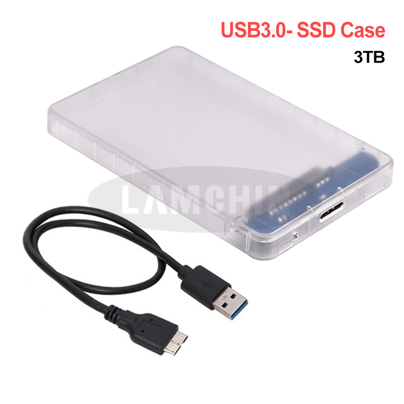 Usb 3.0 Sata 3.0 Harde Schijf Geval 2.5 Inch Ssd Hdd Behuizing Plug En Play Ondersteunt 3 Tb Transmissie Uasp protocol Hard Drive Case: White USB 3.0