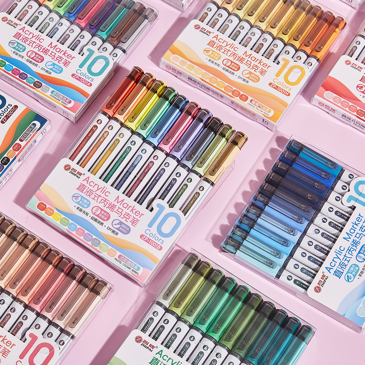 10pcs/Box Mix Color Acrylic Markers Set Art Rock Painting Pens Kids Graffiti For Stone Glass Book Shoes DIY Craft Supplies