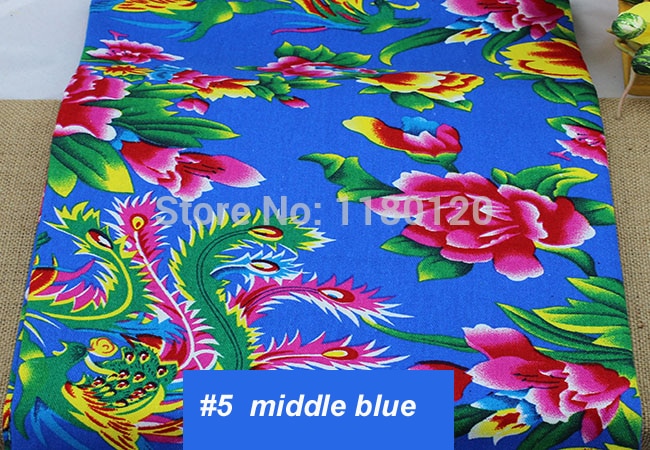 Tissu textile imprimé de phénix chinois, à motif de pivoine, 50cm x 160cm, pour literie