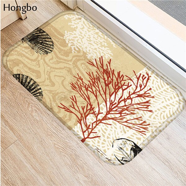 Hongbo halkskyddsmattor marint liv tryckmattor badrumsgolv kök sjöstjärna conch sjöhäst valsköldpadda mönstermattor: 28