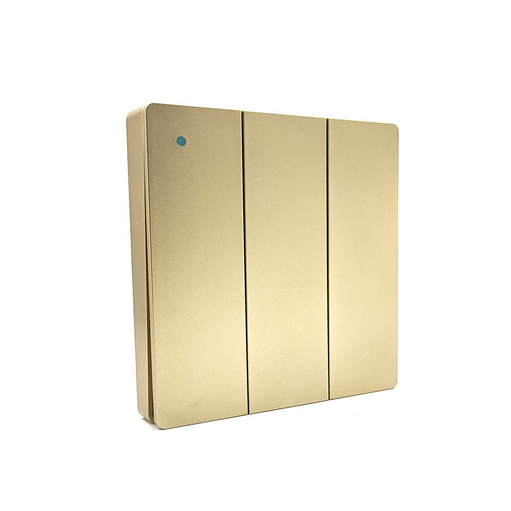 RF433 Wireless Wall Light Switch Self-Powered Remote Control No Battery No Wire IP54 Waterproof Indoor Outdoor switc: Golden 3