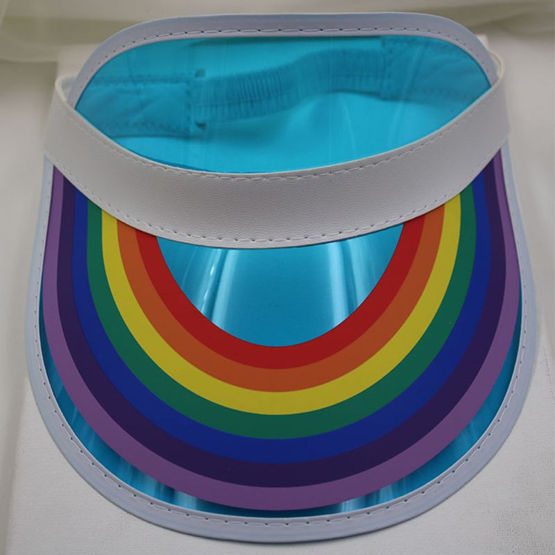 Unisex gennemsigtig slik farve tom top baseball cap regnbue bro trykt solcreme uv beskyttelse sport solskærm hat