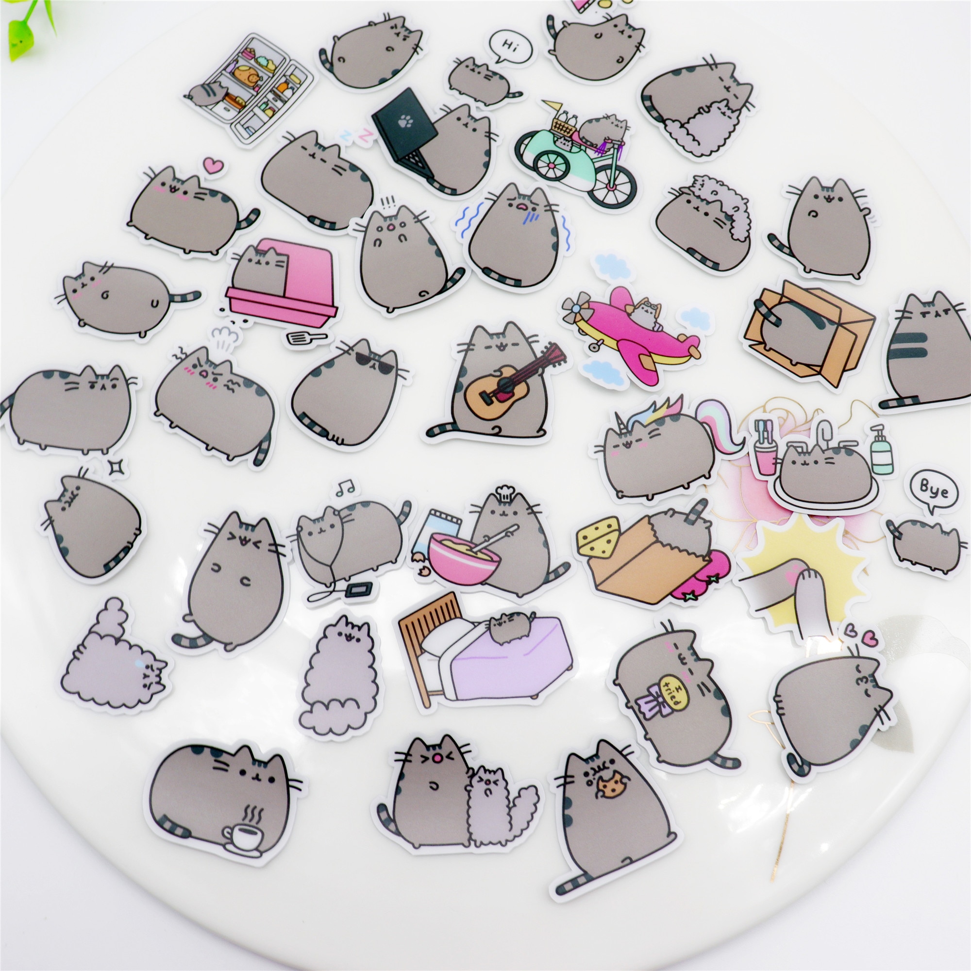 39pcs cute self-made fat cat sticker scrapbooking stickers /decorative sticker /DIY craft photo albums Waterproof
