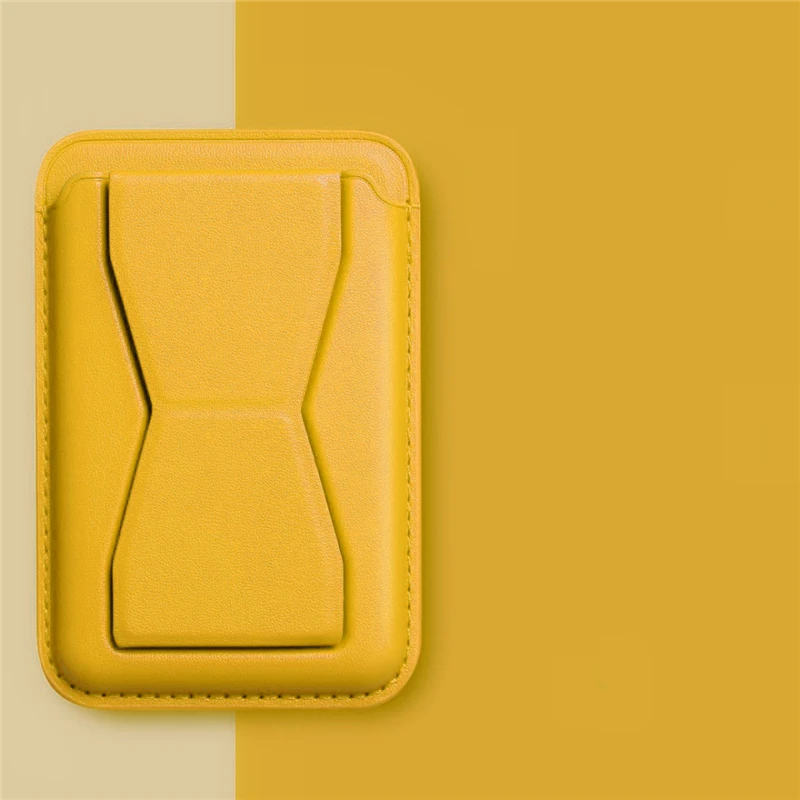 Magnetic Folding Wallet Card Holder Leather Macsafe Case for Magsafe IPhone 15 14 13 16 11 Pro Max 12 Plus Mac Safe Stand Cover: Yellow