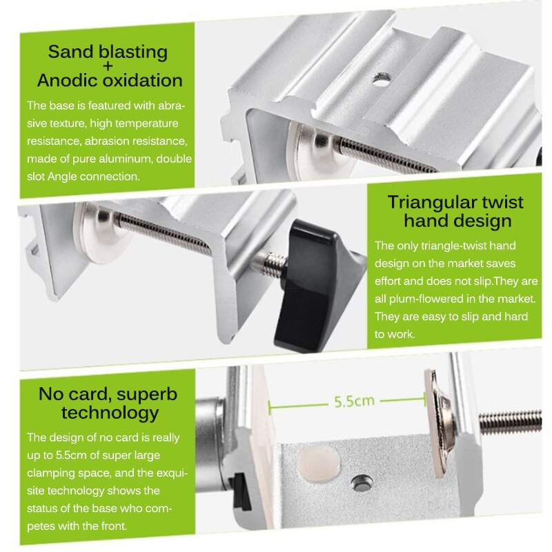 Multifunctional Tablet Holder Clamp Table Foldable Adjustable Stand Aluminum Rotary Wall Mount Bed Bracket for iPad Air Mini