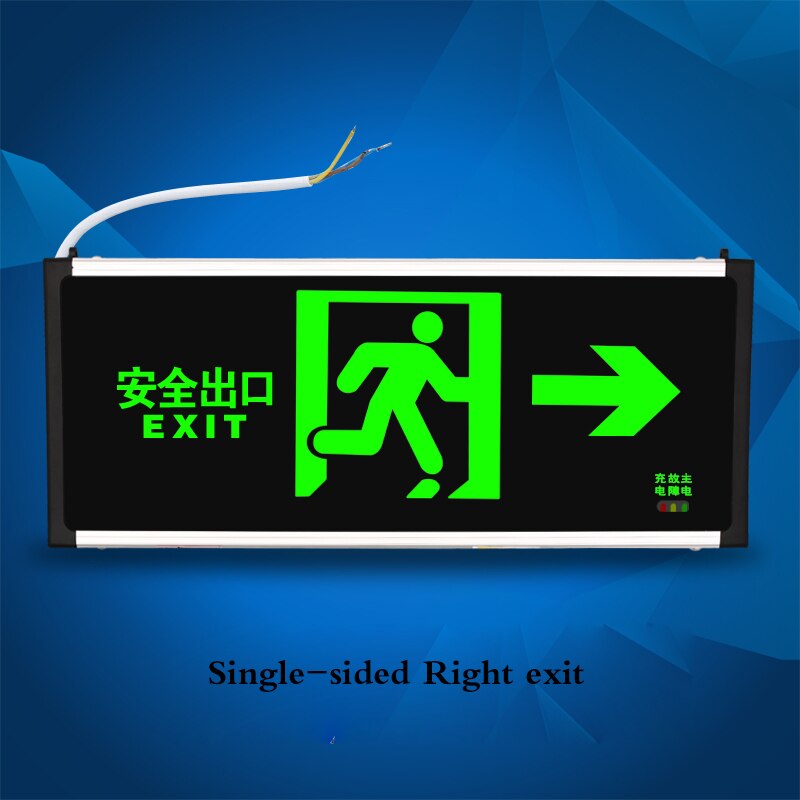 national standard safety exit sign led fire emergency light emergency passage evacuation sign light: Single side Right