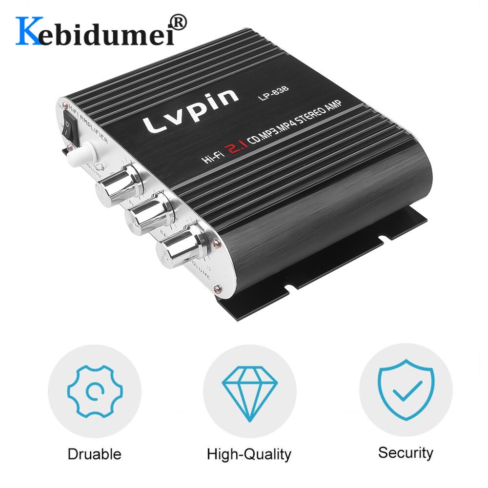 FOR LVPIN 12V 200W Mini Hi-Fi Stereo Amplifier MP3 Car Radio Channels 2 House Super Bass