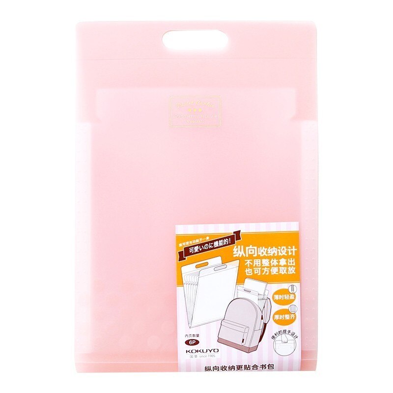 KOKUYO-sac de rangement pour Cookies Pastel WSG-DFC65 A4 6P, portefeuille extensible, Style Portable
