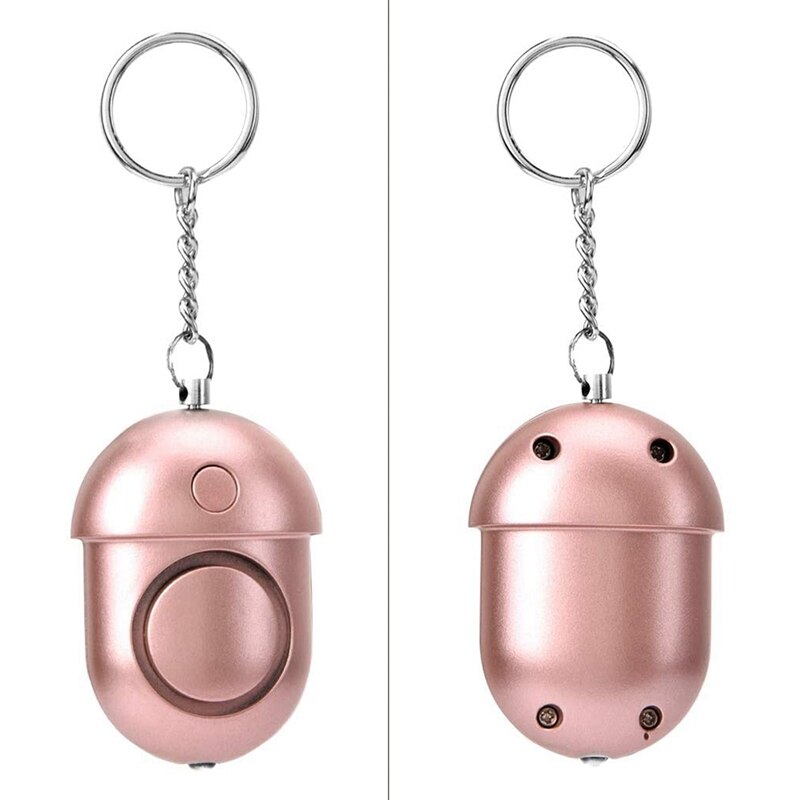 Personal Alarm Attack Alarm,130Db Personal Security Alarm Keychain With LED Emergency Survival Anti-Rape Siren,Rose Gold