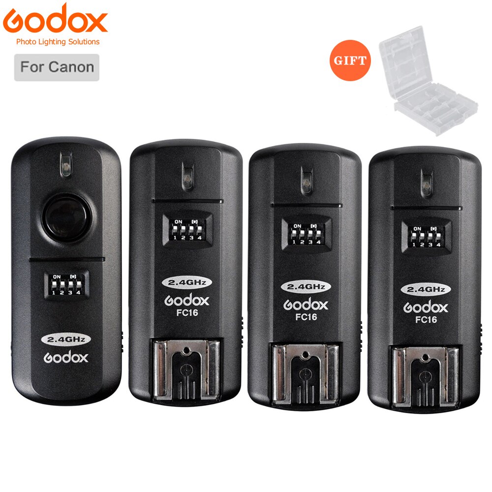 Godox FC-16 16 Channels 2.4G Wireless Remote Flash Trigger Studio Strobe With 3 Receiver for Canon DSLR for Pentax cs-205