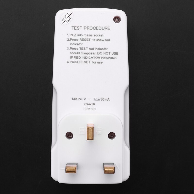 Uk Plug 13A Gfci Leakage Protection Plug Rcd Socket Home Circuit Breaker Cutout Power Trip Switch- Uk Plug