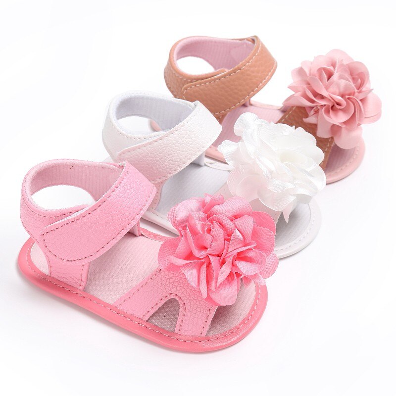 Sandalias para niña bebé, zapatos de verano para bebé, sandalias de algodón para recién nacido con flores para bebé, zapatos de de verano para niña bebé