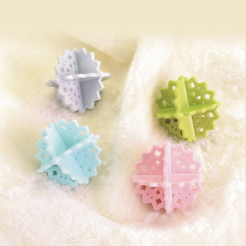 4Pcs/Set Dry Wash Ball Clean Tools Softener Balls Reusable Dry Laundry Products PVC Mix Color Snowflake Shape