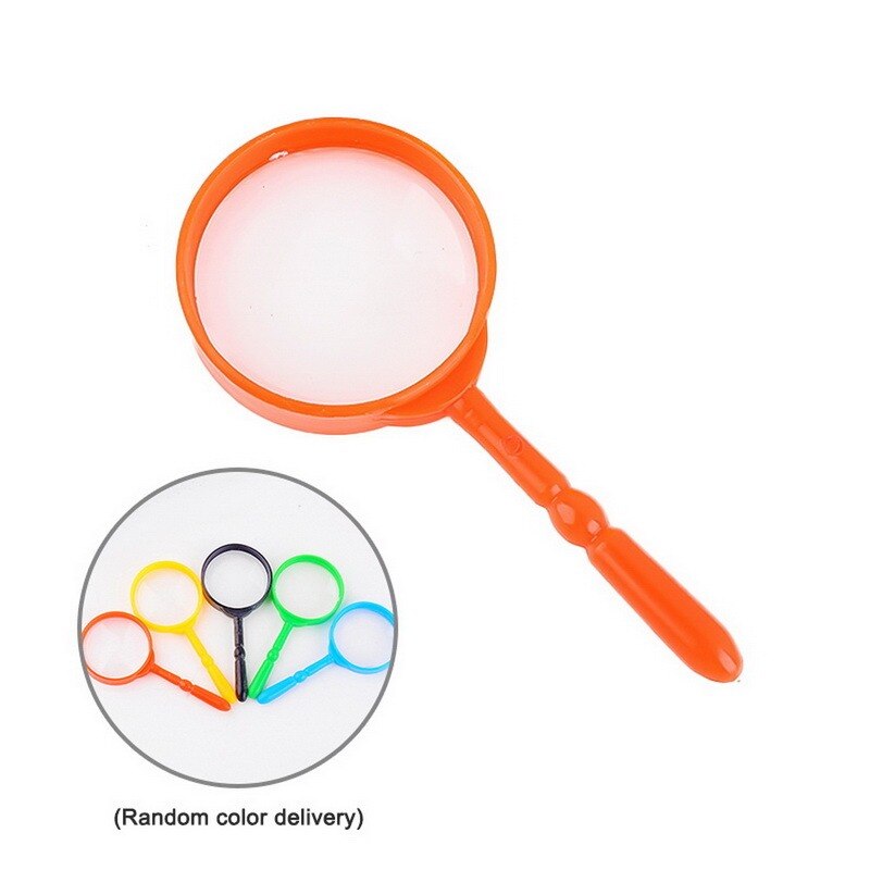 Handheld Vergrootglas Draagbare Vergrootglas Loupe Reading Glas Lens Kid Inspectie Vergrootglas Voor Reading Kleurrijke Kind Speelgoed 3X Лупа: random color