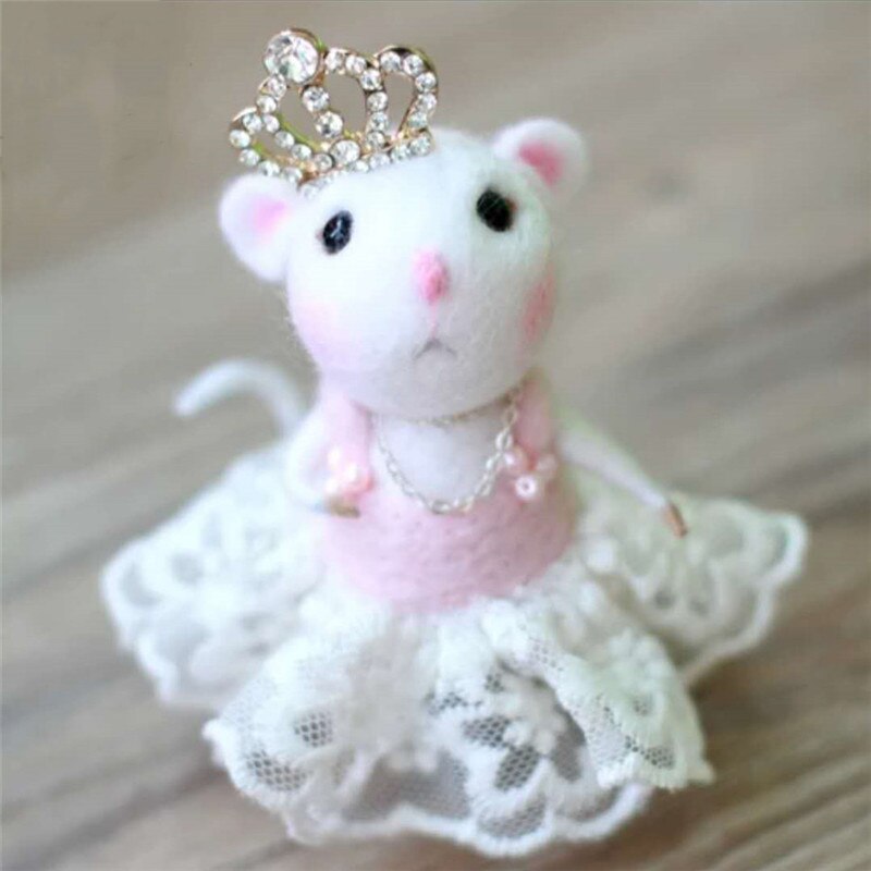 DIY pequeño ratón de lana, manualidad de fieltro sin terminar, Kit de herramientas para manualidades, Material de aguja, hecho a mano: style 1