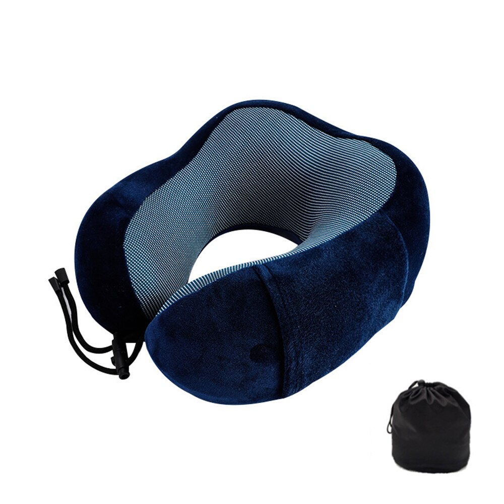 U-vormige Traagschuim Nek Kussens Zachte Trage Rebound Ruimte 30*28*14 Cm Cervicale Gezondheidszorg Beddengoed Reizen Kussen: Dark blue U