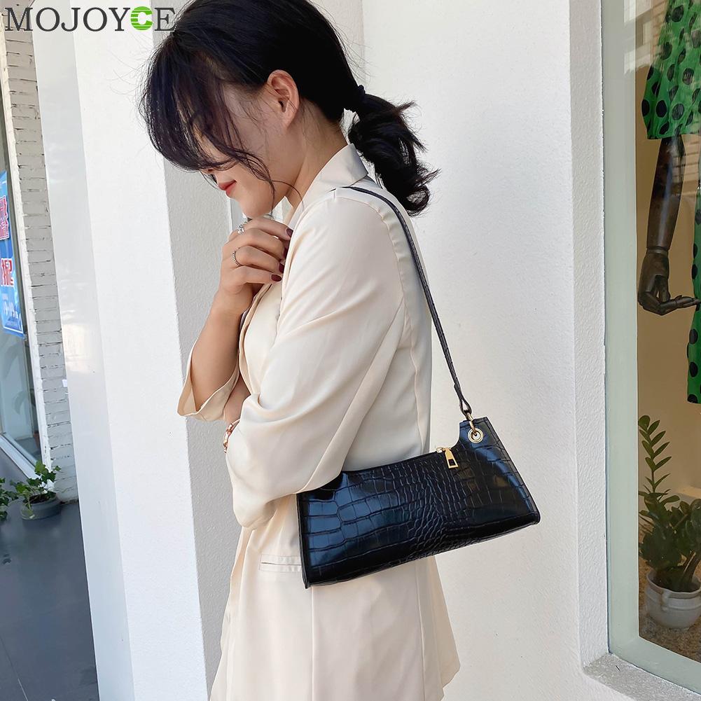 Alligator Patroon Vrouwelijke Kleine Handtas Bakken Draagbare Vrouwen Effen Kleur Pu Leather Casual Onderarm Purse Schoudertassen