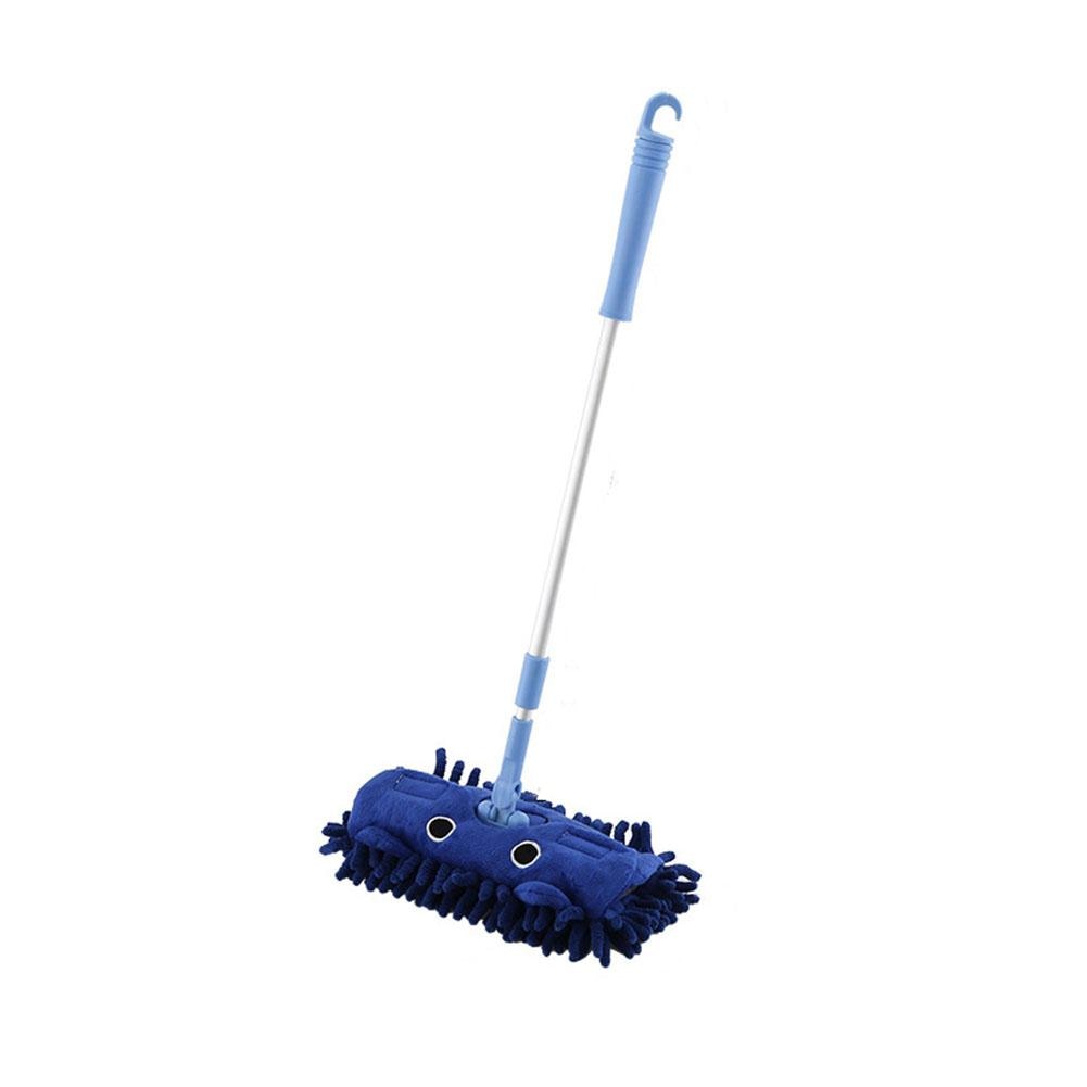 Los niños estirable piso Herramientas de limpieza RP escoba recogedor jugar casa de Juguetes: Blue mop