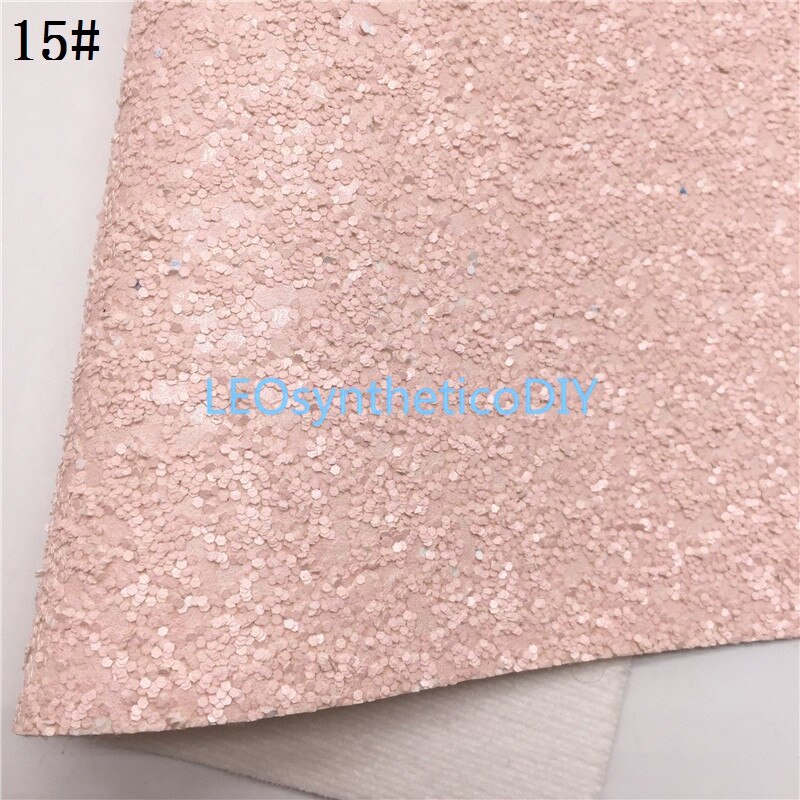 LEOsyntheticoDIY Neon Chunky Glitter Vinyl Fabric Sheet Felt Backing Synthetic Leather Faux Vinil DIY A4 SIZE R033A: 15