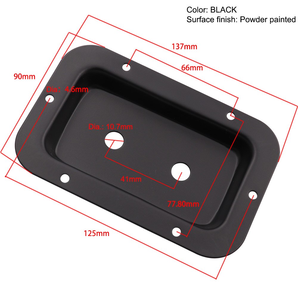 Black Steel Recessed Speakon Jack Plate XLR Connector For Dish Board Stage Loudspeaker DIY 137x90mm 1PC: 11mm
