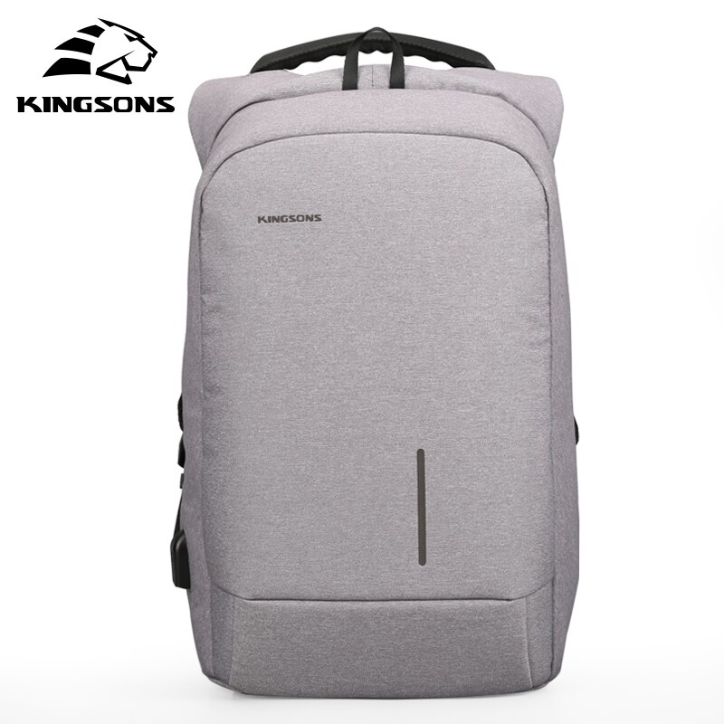 Kingsons ankomster 13 15.6 tommer mænd laptop rygsæk stor kapacitet rygsæk afslappet stil taske vandafvisende rygsæk tasker: Lysegrå / 13 inches