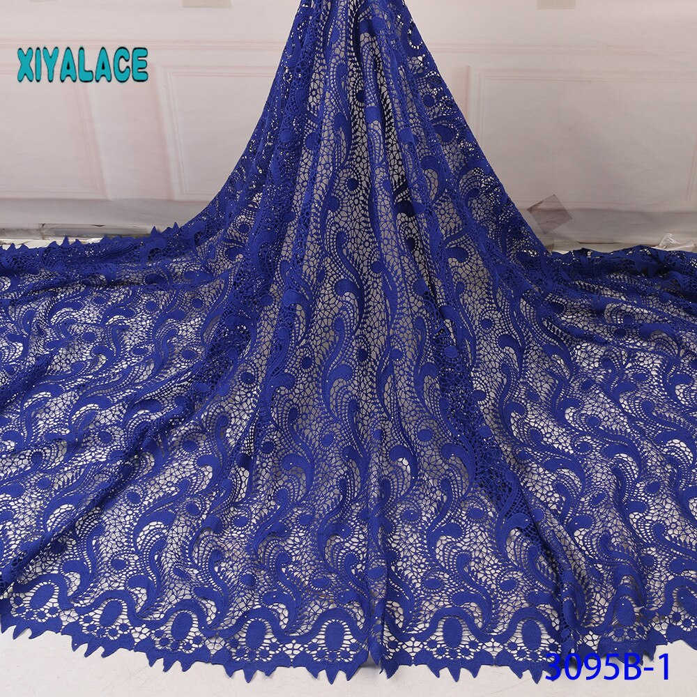 Nigerian African Lace Fabrics 5Yards Guipure Lace Fabric African Cord Lace Fabric For Wedding Dress French Lace