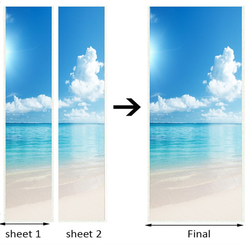 Cielo blu E Nuvole Bianche Paesaggio Adesivo Porta 3D Semplice Complementi Arredo Casa Della Parete Carta Da Parati Murale Porta del Soggiorno Decalcomanie Adesivi 3 D