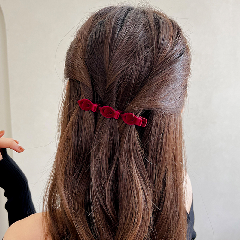 Pinza para el pelo flocada, trenza para el pelo, flequillo lateral, horquilla, Clips decorativos, soporte para el cabello roto, pasadores, pasador, accesorios para el cabello
