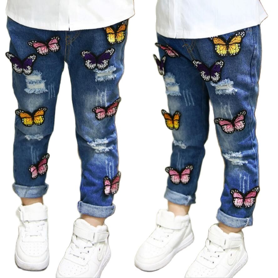 Pantalones vaqueros con agujeros rotos para niñas, ropa de , primavera y otoño