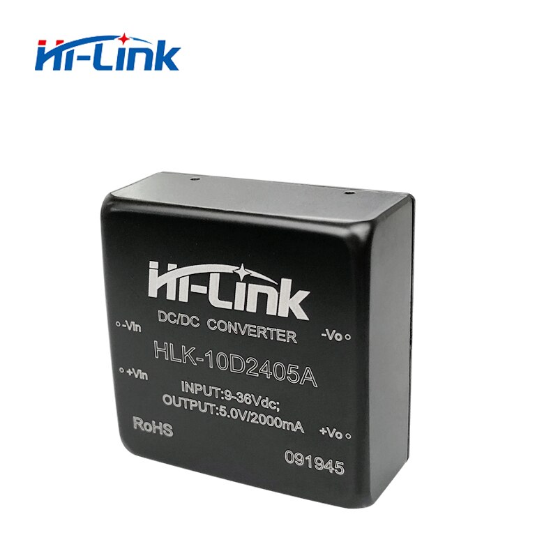 2 stks/partij Hi-Link HLK-10D2405A 24VDC 5V 10WDC DC DC voltage stabiliserende 4:1 breed voltage input voeding module