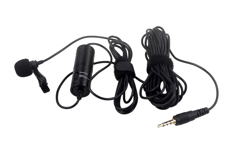 Omni-directional Lavalier Microphone with Metal Clip 3.5mm to 6.5mm Adapter 6M Long Cord for Smartphone and Cameras