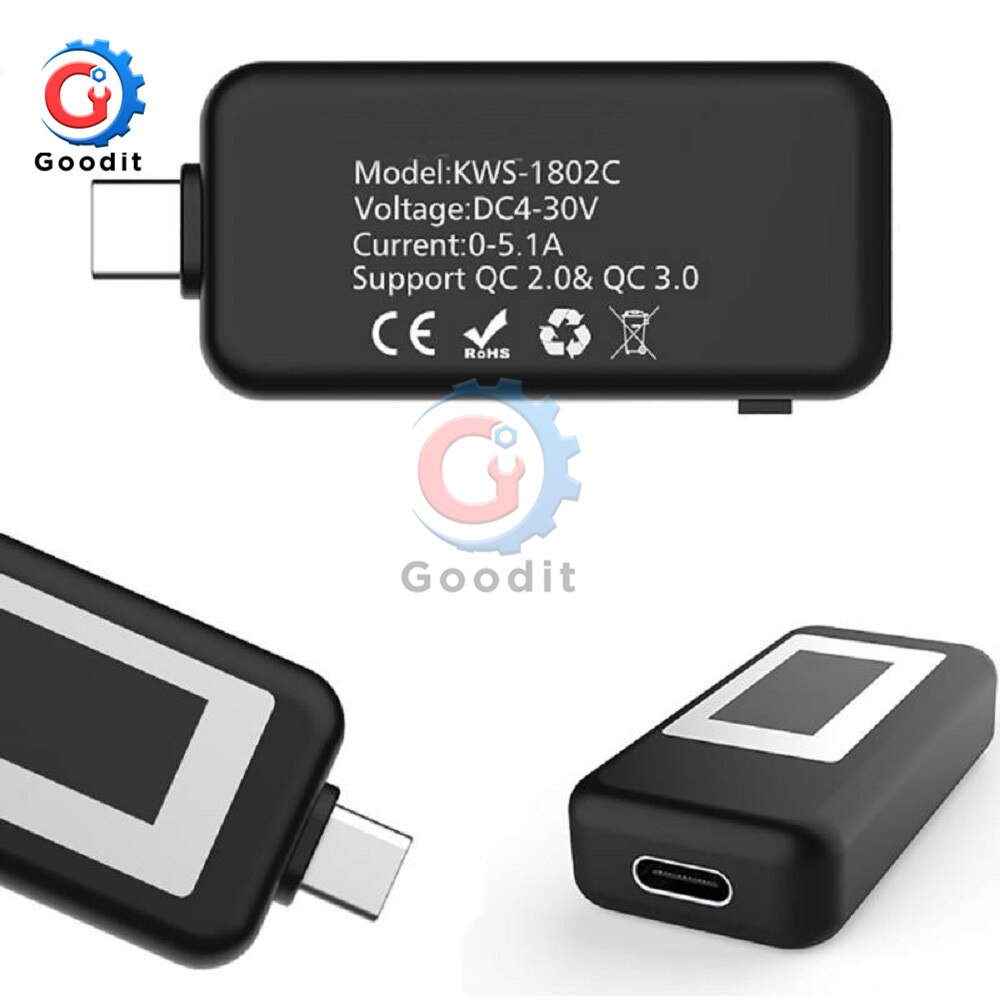 5V 9V 12V 24V 30V USB-Tester Typ C LCD Digital Stroms pannung Ladegerät Kapazitäts tester USB-Ladegerät Arzt Leistungs messer Voltmeter