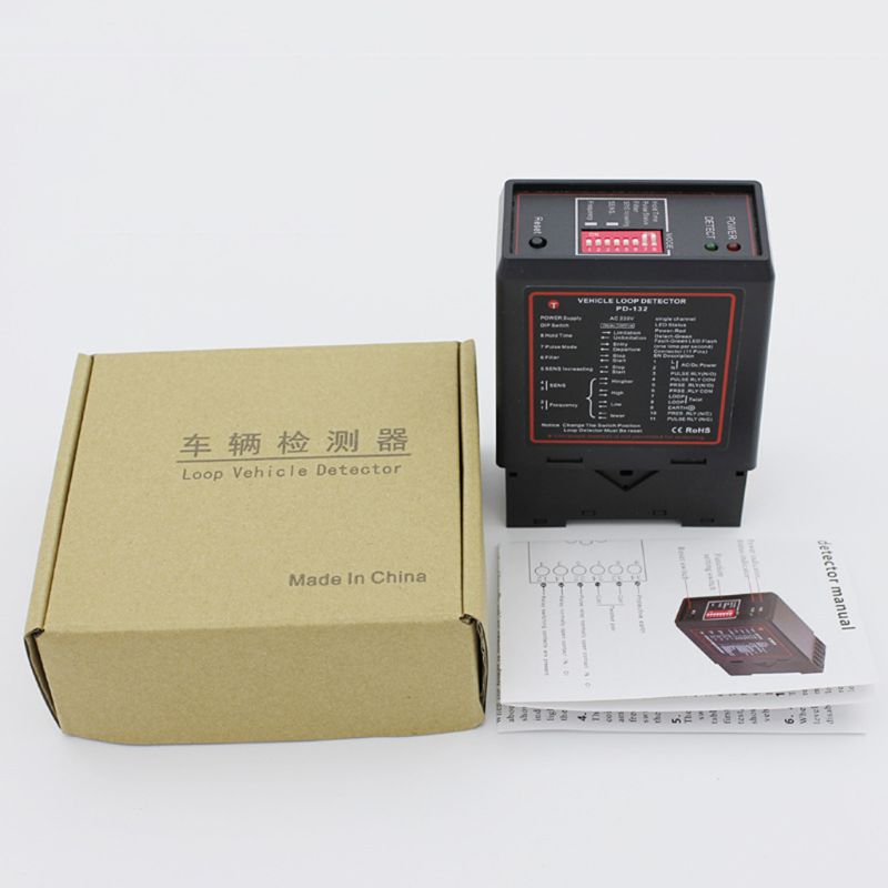 PD132 Single Channel Inductive Vehicle Loop Detector for Car Parking Lot Vehicle Loop Detector ENGLISH VERSION