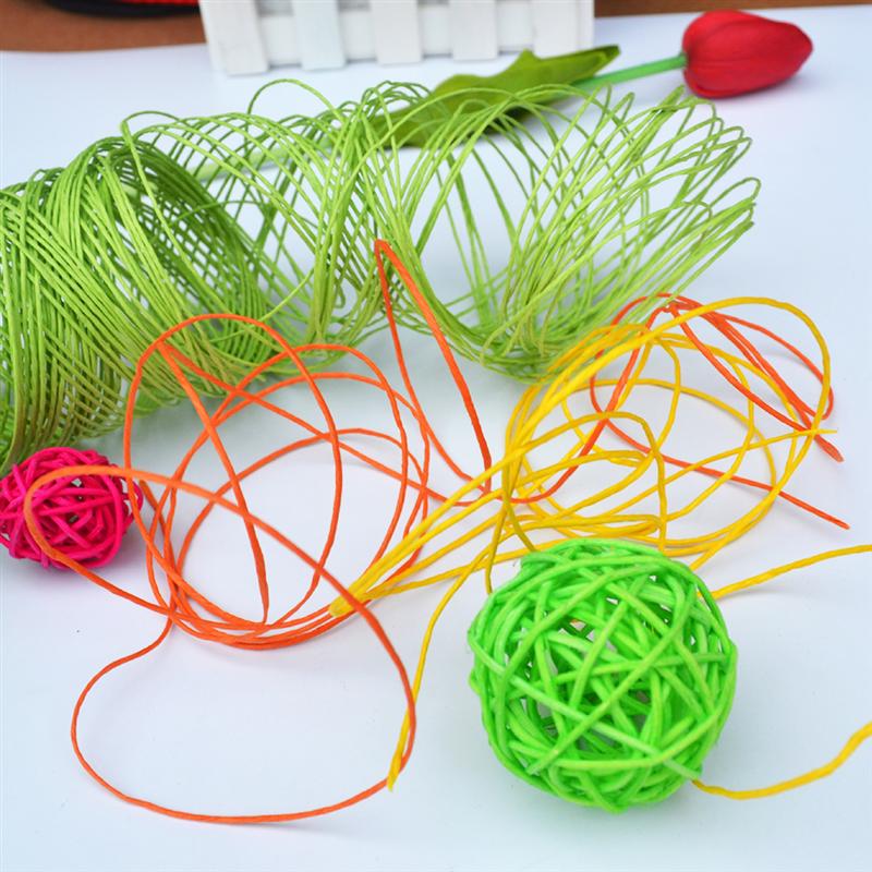 200m papir reb dekorative farvet papir wire bifilar raffia papir ledning til diy emballage håndværk diy håndlavet tilbehør