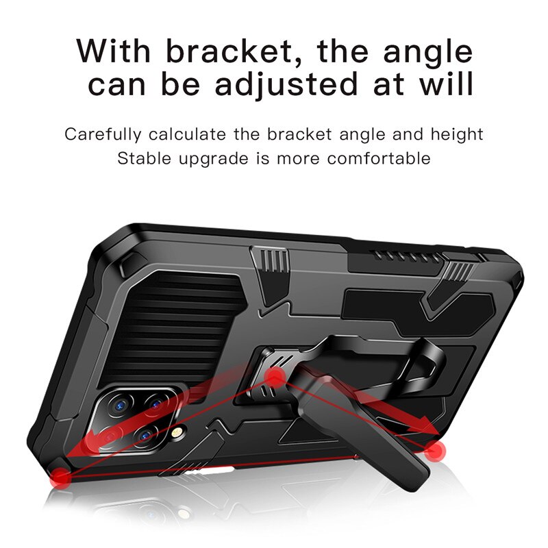 Pancerz etui do Samsung Galaxy A12 Case odporny na wstrząsy stojak uchwyt zaczep na pasek kabura pokrywa dla Samsung Galaxy A12 A 12 12A SM-A125F