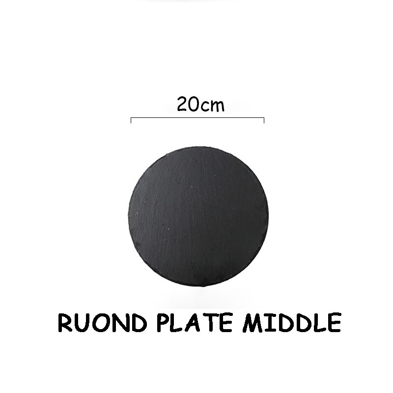 Japanse sushiborden, westerse leisteen borden, rechthoekig, vierkant, rond, steak, barbecueborden, pizza, platte fruitborden, voedselschalen: Ronde plaat m