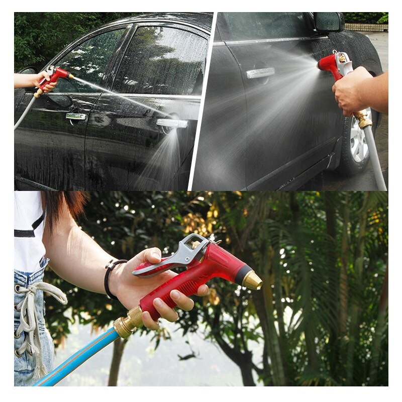 Boquilla de aspersor de agua de alta presión ajustable para jardín, manguera de jardín adecuada para riego y herramienta de limpieza de coche