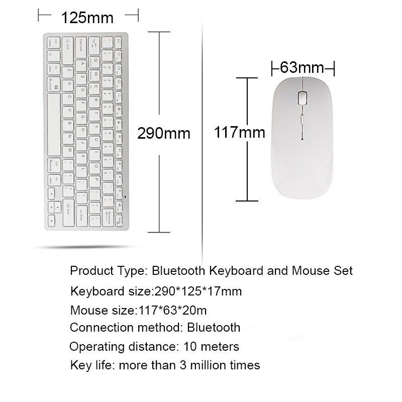 Bluetooth Wireless Keyboard And Mouse Set Mini Bluetooth Mouse Wireless Thin Keyboard Wireless Bluetooth for Windows Android Mac