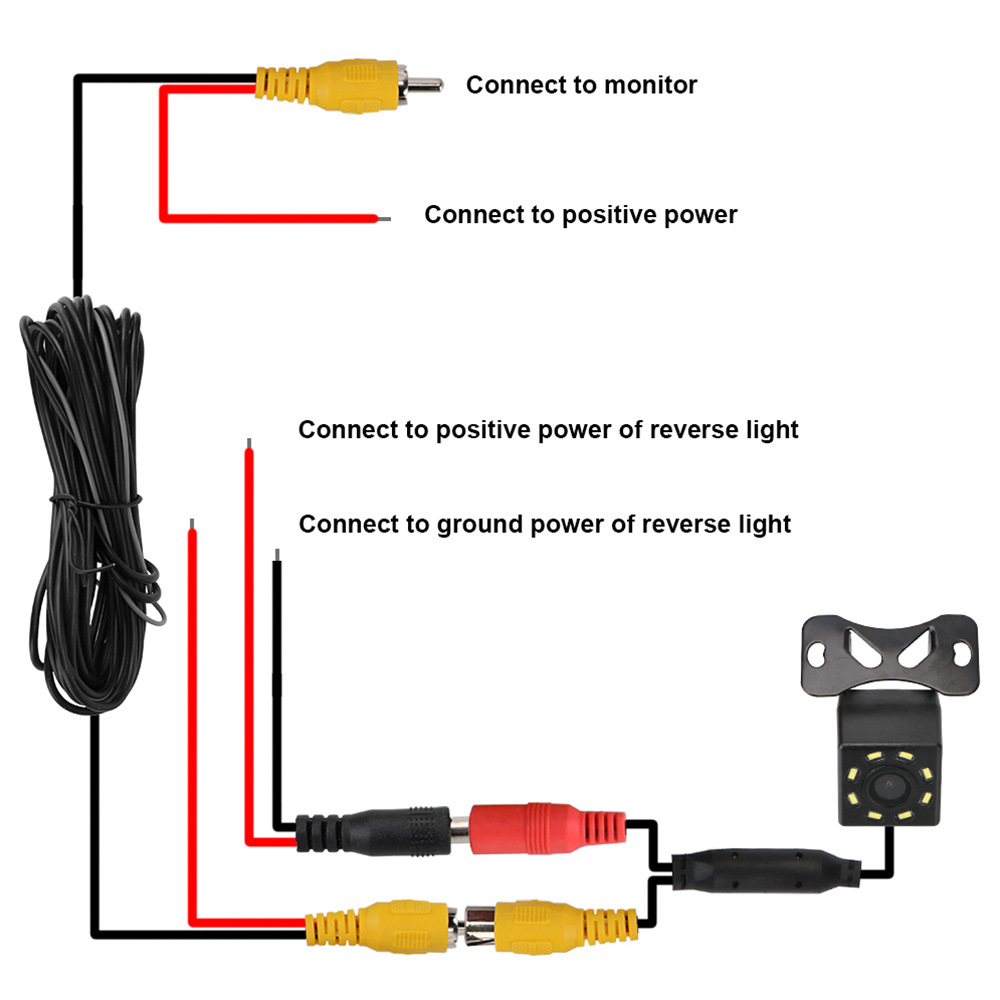 Câble vidéo universel de 6M pour caméra de recul de voiture, fil RCA de 6 mètres pour connecter une caméra de recul avec moniteur multimédia de voiture
