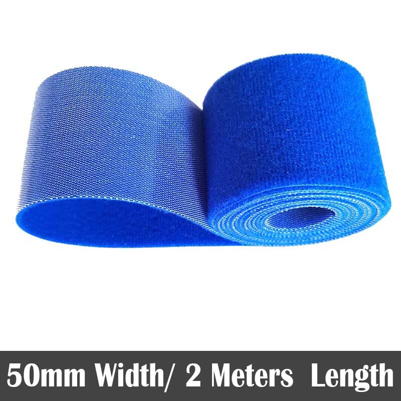 50mm * 2m Kabel Krawatten Magie Klebstoff Verschluss Band Haken und Schlaufen Clip Draht Linie Tabelle Band Klebrige Band Farbe: Blau