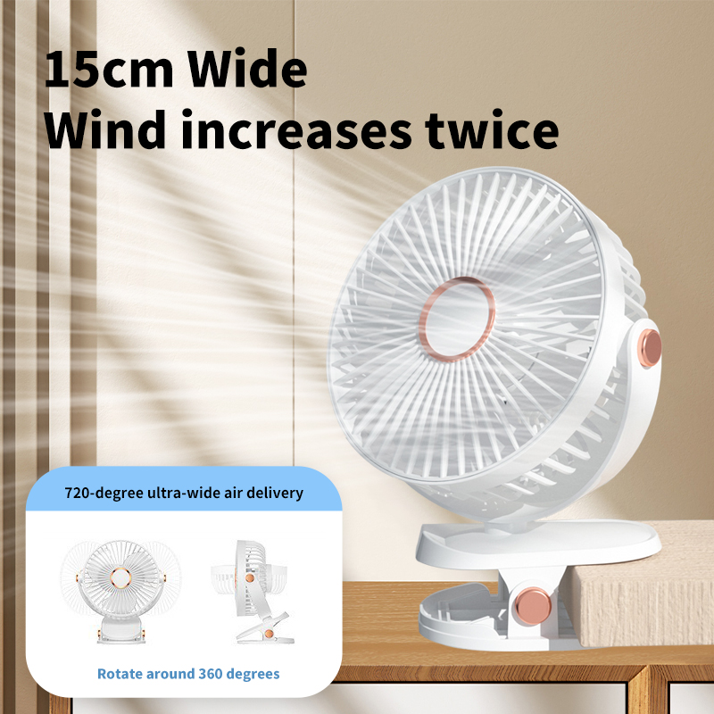 40000 mAh oplaadbare ventilator Type C-camping kleine clip tafelventilator 720 ° Rotatie ultrastille bureauventilatoren