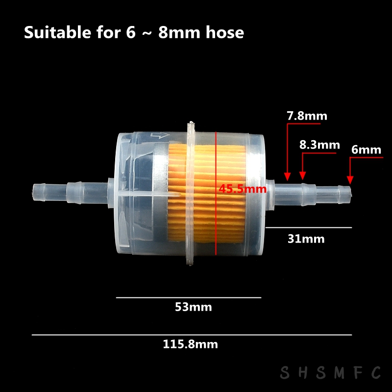 1-5 Stuks 7 Mm 8 Mm 3/8 "Auto Moto Brandstoffilter Motor Inline Carb Brandstof gas Filter Voor Grasmaaier Kleine Motor Auto Accessoires: Bruin / 1/4''