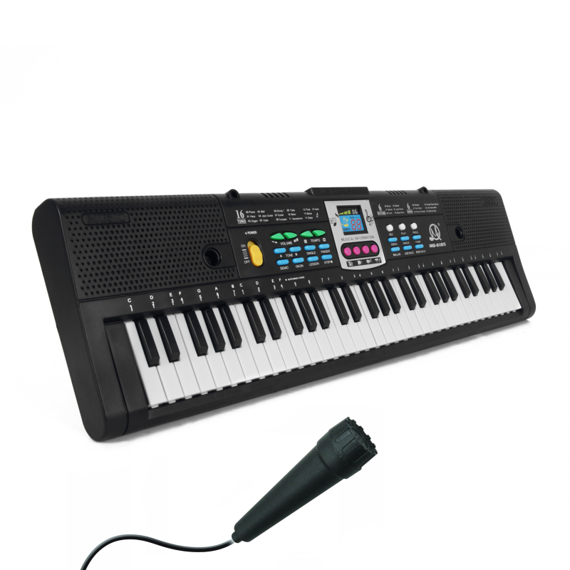 Teclado electrónico de música Digital de 61 teclas, Piano eléctrico multifuncional para niños, Piano para estudiantes con función de micrófono